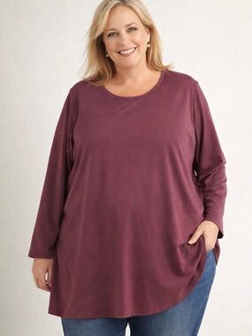 Chico's Rich Plum Long Sleeve Top